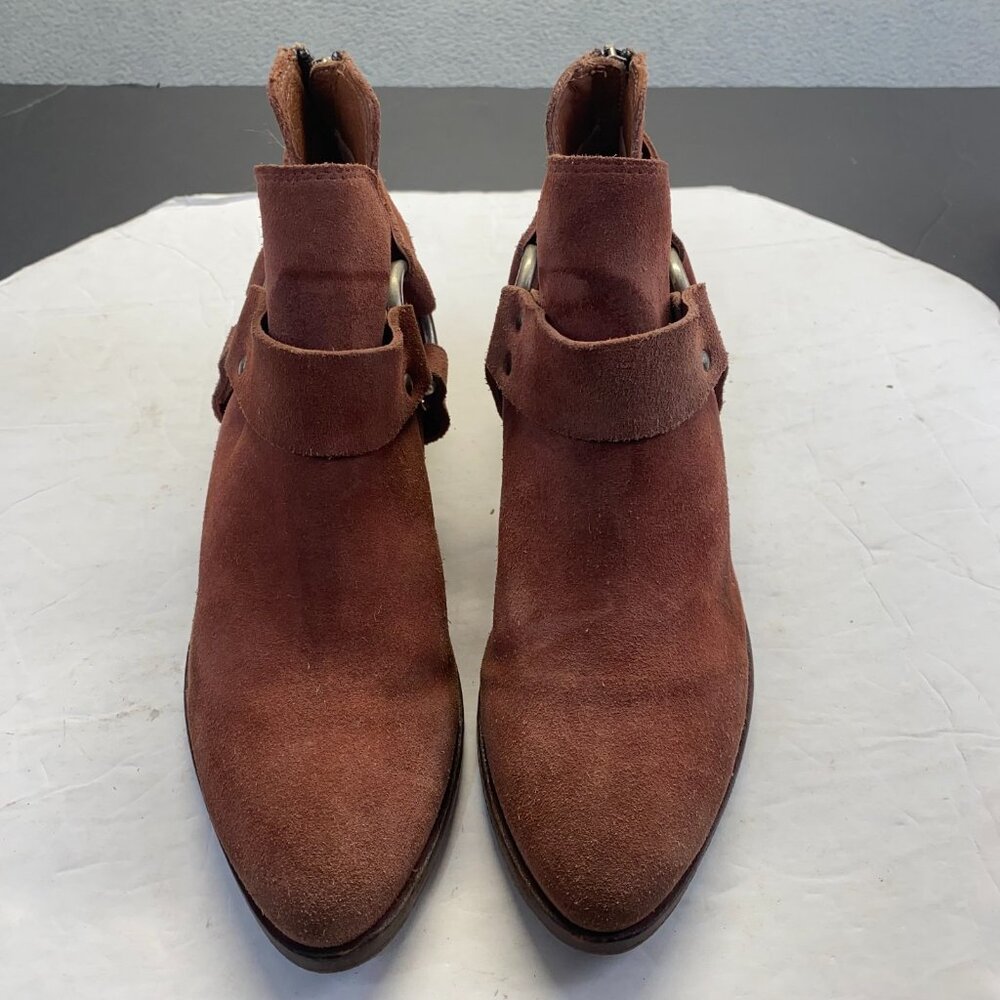 Frye Rusty Brown Women's Ray Harness Back Zip Ankle Boot US Size 8M Booties - Picture 12 of 13